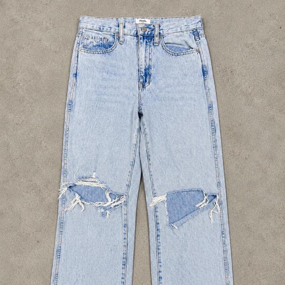 Pistola Light Wash Distressed High Rise Jeans 27 - Picture 2 of 6